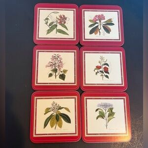 Pimpernel Acrylic Cork Back Coasters  Royal Horticultural Society Collection